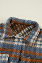 Load image into Gallery viewer, Plaid Collared Neck Jacket with Chest Pockets