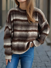 Load image into Gallery viewer, Gradient Round Neck Dropped Shoulder Sweater