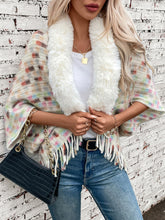Load image into Gallery viewer, Fringe Fuzzy Open Front Poncho