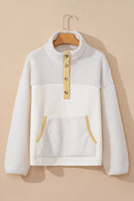 Load image into Gallery viewer, Mock Neck Long Sleeve Sherpa Sweatshirt