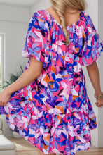 Load image into Gallery viewer, Printed Square Neck Short Sleeve Mini Dress