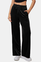 Load image into Gallery viewer, Drawstring Elastic Waist Straight Leg Pants