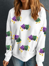 Load image into Gallery viewer, Sequin Round Neck Long Sleeve Sweatshirt