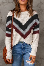 Load image into Gallery viewer, Contrast Dropped Shoulder Long Sleeve Sweater