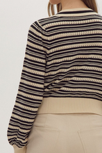 Load image into Gallery viewer, Bow Front Stripe Cardigan