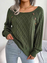 Load image into Gallery viewer, Decorative Button Cable-Knit Sweater