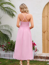 Load image into Gallery viewer, Crisscross Smocked Spaghetti Strap Dress