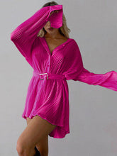 Load image into Gallery viewer, Button Up Dropped Shoulder Shirt Dress