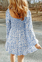 Load image into Gallery viewer, Meadow Dream Smocked Floral Square Neck Balloon Sleeve Dress