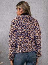 Load image into Gallery viewer, Drawstring Leopard Zip Up Jacket