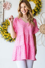 Load image into Gallery viewer, Heimish Full Size Leopard Ruffle Trim Short Sleeve Top