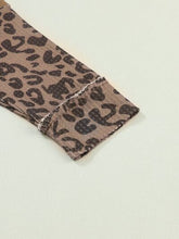 Load image into Gallery viewer, Half Button Leopard Collared Neck Blouse