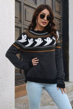 Load image into Gallery viewer, Ribbed Round Neck Long Sleeve Pullover Sweater