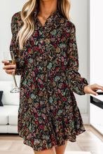 Load image into Gallery viewer, Printed Notched Long Sleeve Dress