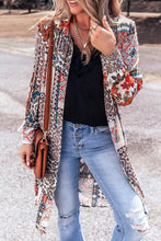 Load image into Gallery viewer, Printed Open Front Collared Neck Cardigan