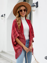 Load image into Gallery viewer, Fringe Detail Open Front Poncho