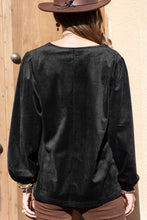 Load image into Gallery viewer, Notched Neck Long Sleeve Blouse