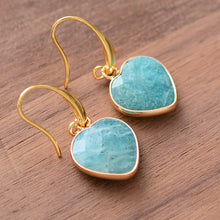 Load image into Gallery viewer, Natural Stone Heart Drop Earrings