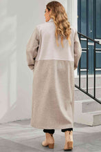 Load image into Gallery viewer, Plus Size Collared Neck Buttoned Longline Coat