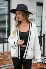 Load image into Gallery viewer, Waffle Knit V-Neck Cardigan with Pocket