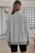 Load image into Gallery viewer, Half Zip Drop Shoulder Sweatshirt and Pocket