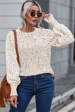 Load image into Gallery viewer, Heathered Round Neck Lantern Sleeve Sweater