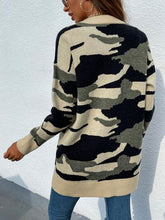 Load image into Gallery viewer, Camouflaged Dropped Shoulder Open Front Cardigan