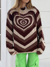 Load image into Gallery viewer, Heart Mock Neck Long Sleeve Sweater