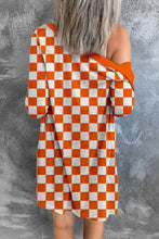 Load image into Gallery viewer, Checkered Button Up Long Cardigan