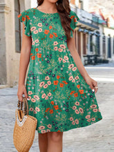 Load image into Gallery viewer, Printed Round Neck Tiered Dress