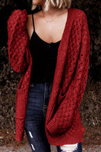 Load image into Gallery viewer, Open Front Dropped Shoulder Cardigan with Pockets