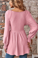 Load image into Gallery viewer, Peplum V-Neck Long Sleeve Blouse