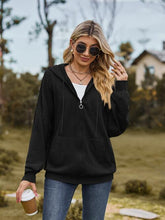 Load image into Gallery viewer, Zip Up Drawstring Long Sleeve Hooded Jacket