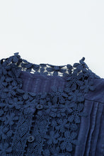 Load image into Gallery viewer, Lace Detail Button Up Short Sleeve Shirt