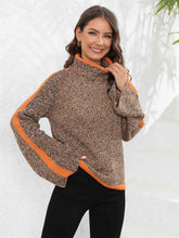 Load image into Gallery viewer, Heathered Turtleneck Long Sleeve Sweater