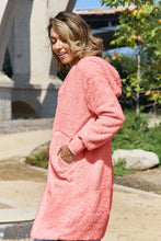 Load image into Gallery viewer, DOORBUSTER DEAL: Double Take Full Size Hooded Teddy Bear Jacket with Thumbholes
