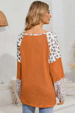 Load image into Gallery viewer, Leopard Waffle-Knit Blouse