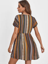 Load image into Gallery viewer, Pocketed Striped Short Sleeve Dress