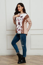 Load image into Gallery viewer, Sequin Animal Print Round Neck Sweatshirt