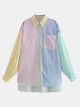 Load image into Gallery viewer, Pocketed Color Block Long Sleeve Shirt