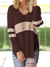 Load image into Gallery viewer, Striped V-Neck Long Sleeve Sweater