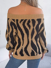 Load image into Gallery viewer, Off-Shoulder Animal Print Long Sleeve Sweater