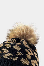 Load image into Gallery viewer, Leopard Pom-Pom Cuffed Beanie