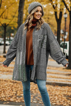 Load image into Gallery viewer, Openwork Button Up Long Sleeve Shacket