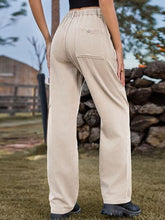 Load image into Gallery viewer, High Waist Cargo Straight Jeans