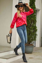 Load image into Gallery viewer, Woven Right Leopard Round Neck Dropped Shoulder Sweater