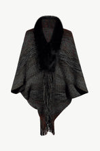 Load image into Gallery viewer, Open Front Fringe Hem Poncho