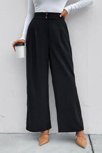 Load image into Gallery viewer, High Waist Ruched Pocketed Wide Leg Pants