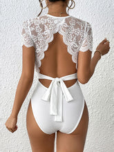 Load image into Gallery viewer, Lace Backless Round Neck Bodysuit
