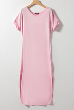 Load image into Gallery viewer, Slit Pocketed V-Neck Short Sleeve Dress